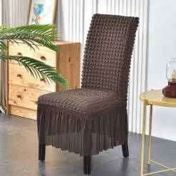 High Back Dining chair Cover For Home Polar Fleece Fabric Chair Cover Stretch Slipcovers Seat Chair Covers