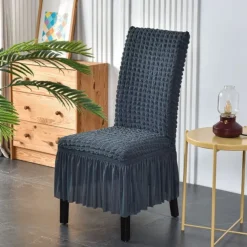 High Back Dining chair Cover For Home Polar Fleece Fabric Chair Cover Stretch Slipcovers Seat Chair Covers