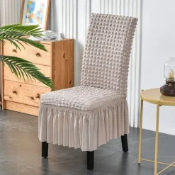 High Back Dining chair Cover For Home Polar Fleece Fabric Chair Cover Stretch Slipcovers Seat Chair Covers