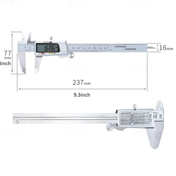 High Precision Digital Display Caliper 0-150 Mm Measuring Tools Metal Stainless Steel Vernier Caliper