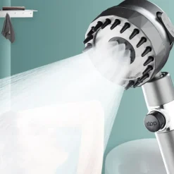 High Pressure 3-Mode Message Shower Head With Stop Button Handheld Water Saving Spray Nozzle Bathroom Accessories