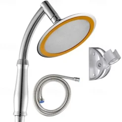 High Pressure Shower Head Bracket Hose Set 360 Degree Adjustment Water Saving Handheld Shower Head Bath Nozzle SPA Rainfall Turbo Shower Head Set for Bathroom