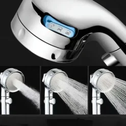 High Quality 1PC High Pressure 3 Modes Shower Head with Stop Button Adjustable Water Saving Showerhead For Home Hotel Bathroom