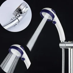 High Quality 1PC High Pressure 3 Modes Shower Head with Stop Button Adjustable Water Saving Showerhead For Home Hotel Bathroom