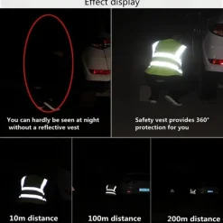 High Visibility Safety Vests with Pockets and Zipper Reflective Mesh Construction Vest for Men Women, Breathable Neon Working Vest for Traffic Work Outdoor Running Cycling Walking One size fits all