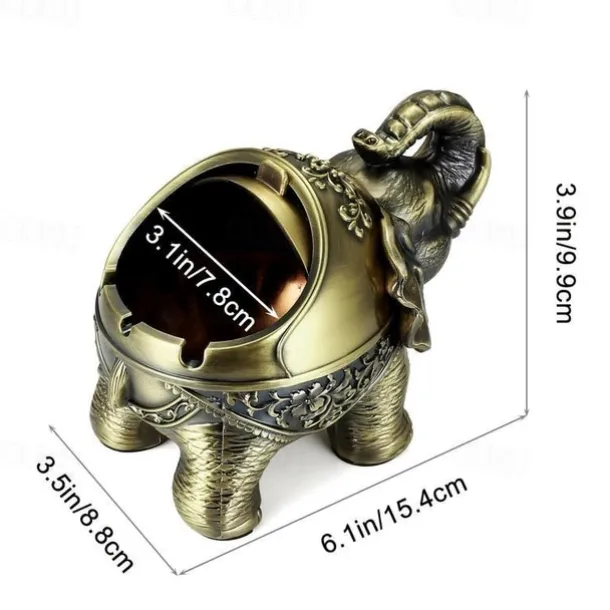 High-End Retro Metal Elephant Ashtray Personality Creative Trend Decoration Home Living Room Ashtray Office Decoration