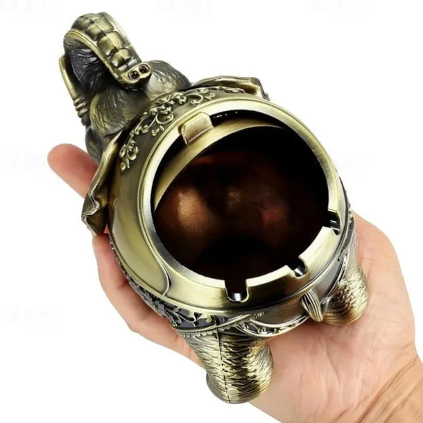 High-End Retro Metal Elephant Ashtray Personality Creative Trend Decoration Home Living Room Ashtray Office Decoration
