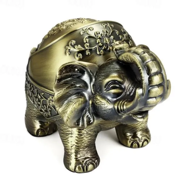 High-End Retro Metal Elephant Ashtray Personality Creative Trend Decoration Home Living Room Ashtray Office Decoration