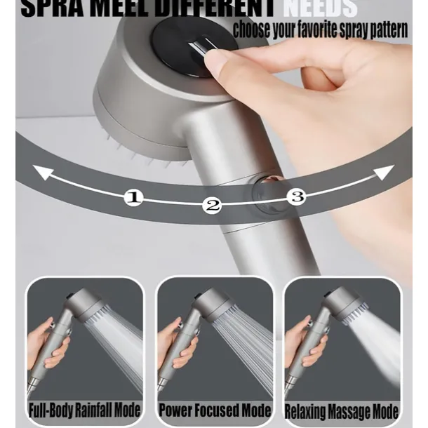 High-Pressure Handheld Shower Head Set - Includes Hose and Holder - Water-Saving Showerhead for Home Use - Perfect for Bathroom Upgrades