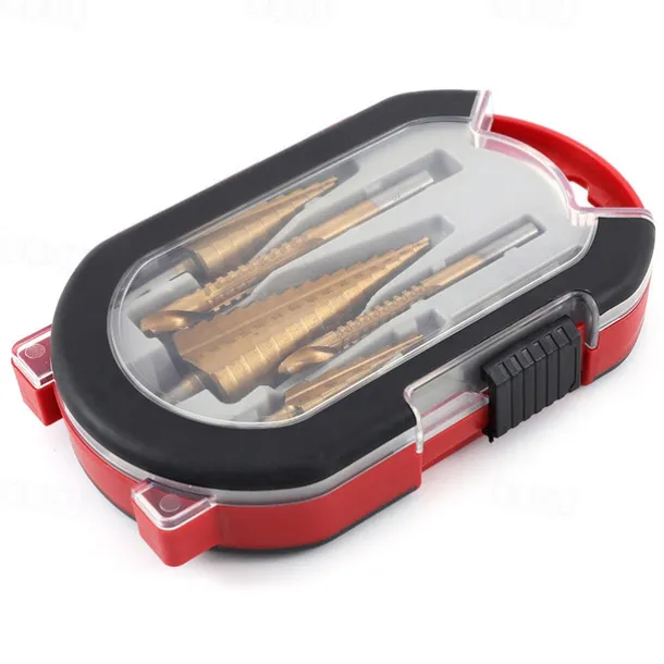 High-speed Reaming Pagoda Sawtooth Set 6Pcs Step Drill Bits Saw Drill Set HSS Titanium Milling Cutter for Woodworking Metal Core Hole Opener 4-12 4-20 4-32mm 3 6 8mm