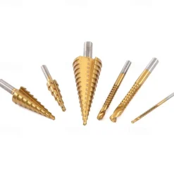 High-speed Reaming Pagoda Sawtooth Set 6Pcs Step Drill Bits Saw Drill Set HSS Titanium Milling Cutter for Woodworking Metal Core Hole Opener 4-12 4-20 4-32mm 3 6 8mm