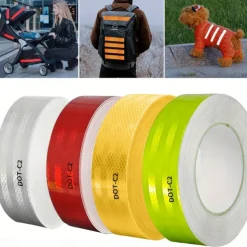 High-Visibility DOT-C2 Reflective Tape - 1pc Heavy-Duty Waterproof Safety Warning Sticker for Night Visibility and Hazard Caution Ideal for Trailers, Trucks, Bicycles, Outdoor Use