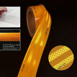 High-Visibility DOT-C2 Reflective Tape - 1pc Heavy-Duty Waterproof Safety Warning Sticker for Night Visibility and Hazard Caution Ideal for Trailers, Trucks, Bicycles, Outdoor Use