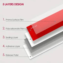 High-Visibility DOT-C2 Reflective Tape - 1pc Heavy-Duty Waterproof Safety Warning Sticker for Night Visibility and Hazard Caution Ideal for Trailers, Trucks, Bicycles, Outdoor Use