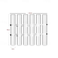 Hinged Flower Vase,Foldable Flower Vase Set, Foldable Flower Vase with Hinged Design, Shape Changeable DIY Crystal Glass Test Tube with 6/8 Test Tubes and S-Shaped Hooks