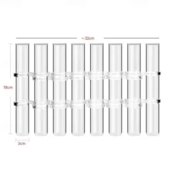 Hinged Flower Vase,Foldable Flower Vase Set, Foldable Flower Vase with Hinged Design, Shape Changeable DIY Crystal Glass Test Tube with 6/8 Test Tubes and S-Shaped Hooks