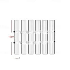 Hinged Flower Vase,Foldable Flower Vase Set, Foldable Flower Vase with Hinged Design, Shape Changeable DIY Crystal Glass Test Tube with 6/8 Test Tubes and S-Shaped Hooks