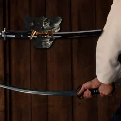 Holder Stand Display Rack Oni Katana Japanese Samurai Sword Black Wall Mask