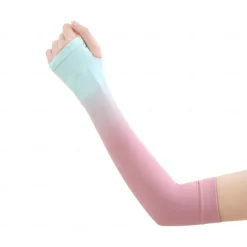 Home Gradient Ice Silk Arm Sleeves UV Protection Cooling UPF 50+ Sun Sleeves Sunscreen Covers Compression Warmer Gloves for Men Women Running Cycling Driving Fishing Colour Gradient