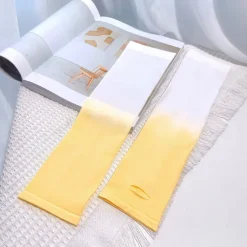 Home Gradient Ice Silk Arm Sleeves UV Protection Cooling UPF 50+ Sun Sleeves Sunscreen Covers Compression Warmer Gloves for Men Women Running Cycling Driving Fishing Colour Gradient