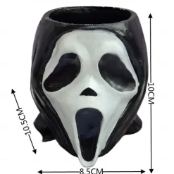 Horror Film Planters Scary Head Plant Pots Small Face Flower Succulent Pots Vase with Drainage Hole for Indoor Outdoor Home Halloween Decoration, Resin