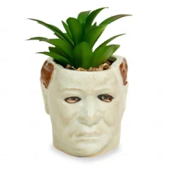Horror Film Planters Scary Head Plant Pots Small Face Flower Succulent Pots Vase with Drainage Hole for Indoor Outdoor Home Halloween Decoration, Resin