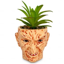 Horror Film Planters Scary Head Plant Pots Small Face Flower Succulent Pots Vase with Drainage Hole for Indoor Outdoor Home Halloween Decoration, Resin
