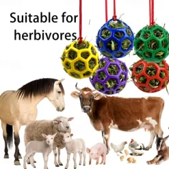 Horse Feeding Toy Ball Hanging Horse Toy Stable Feeding Ball, Stretch Resistant TPR Hay Feeder Toy Ball