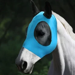 Horse Fly Masks with Ears Head Fly Masks for Horses Smooth Elastic UV Protection Cover from Summer Insect Pests 1PCS