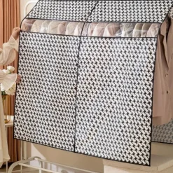 Houndstooth Pattern Clothes Dust Cover, Extra Large Hanging Garment Bags for Closet Storage Bottom Enclosed Garment Rack Cover Sealed Wardrobe Clothes Protector for Coats, Suits, Dresses