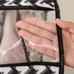 Houndstooth Pattern Clothes Dust Cover, Extra Large Hanging Garment Bags for Closet Storage Bottom Enclosed Garment Rack Cover Sealed Wardrobe Clothes Protector for Coats, Suits, Dresses