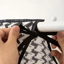 Houndstooth Pattern Clothes Dust Cover, Extra Large Hanging Garment Bags for Closet Storage Bottom Enclosed Garment Rack Cover Sealed Wardrobe Clothes Protector for Coats, Suits, Dresses