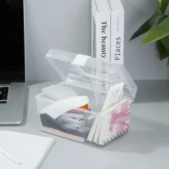 Household Clear Storage Box Desktop Plastic Organizer Box Hand Storage Box Small Box Organizer Box Medicine Box Storage Box Multifunctional Clear Plastic Storage Box for Desktop Car and Toy Organiza