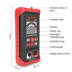 HT123 Smart Digital Multimeter AC/DC Voltage Resistance Continuity Measurement Tester Electrical NCV Multimeter with Backlight