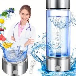 Hydrogen Water Bottle 3 Mins Hydrogen Water Bottle Generator Portable SPE PEM Technology Water Ionizer Gift for Love Suitable for Travel Exercise Home Black Lid