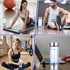 Hydrogen Water Bottle 3 Mins Hydrogen Water Bottle Generator Portable SPE PEM Technology Water Ionizer Gift for Love Suitable for Travel Exercise Home Black Lid