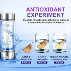 Hydrogen Water Bottle 3 Mins Hydrogen Water Bottle Generator Portable SPE PEM Technology Water Ionizer Gift for Love Suitable for Travel Exercise Home Black Lid