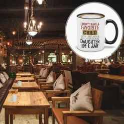 I Don't Have A Favorite Child But If I Did It Would Most Definitely Be My Daughter In Law Mug Mug With Sayings Sarcasm Mug for commercial