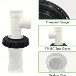 IBC Ton Drum Accessories, Ton Drum Plastic Lid 165mm with Filter Mesh, Ton Drum Top Lid, Ton Drum Filter