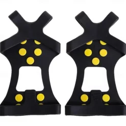 Ice & Snow Grips Cleat Over Shoe/Boot Traction Cleat Rubber Spikes Anti Slip 10 Steel Studs Crampons Slip-on Stretch Footwear
