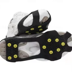 Ice & Snow Grips Cleat Over Shoe/Boot Traction Cleat Rubber Spikes Anti Slip 10 Steel Studs Crampons Slip-on Stretch Footwear