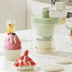 Ice Shaver and Snow Cone Machine - Premium Portable Ice Crusher and Shaved Ice Machine with Free Ice Cube Trays - BPA Free