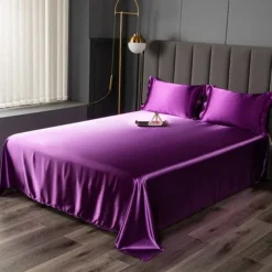 Ice Silk Bed Sheet Single Piece Satin Cloth Cool Silk Bed Sheet Imitation Silk Bed Sheet Pillowcase Three-piece Set