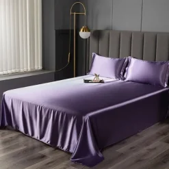 Ice Silk Bed Sheet Single Piece Satin Cloth Cool Silk Bed Sheet Imitation Silk Bed Sheet Pillowcase Three-piece Set