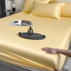 Ice Silk Bed Sheet Single Piece Summer Ice Silk Bed Cover Simmons Mattress Protector Bed Cover Three Piece Set