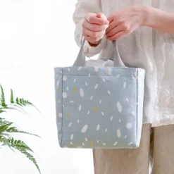 Imitation Hemp Insulated Lunch Bag – Portable Handheld Food Carrier for Students, Fresh-Keeping Picnic Tote