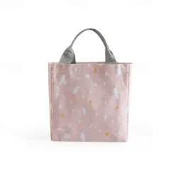 Imitation Hemp Insulated Lunch Bag – Portable Handheld Food Carrier for Students, Fresh-Keeping Picnic Tote