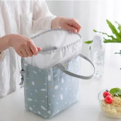 Imitation Hemp Insulated Lunch Bag – Portable Handheld Food Carrier for Students, Fresh-Keeping Picnic Tote