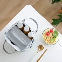 Imitation Hemp Insulated Lunch Bag – Portable Handheld Food Carrier for Students, Fresh-Keeping Picnic Tote