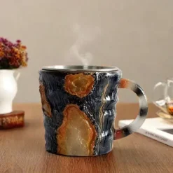 Imitation Mineral Crystal Coffee Mugs 2025 Colorful Resin Crystal - Elegant Christmas Gift for Home & Office, Ideal for Christmas